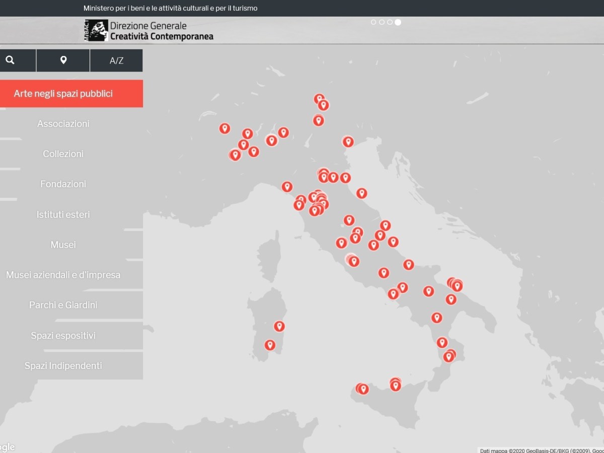 Mappatura Arte negli spazi pubblici – Luoghi del contemporaneo, DGCC – MIC